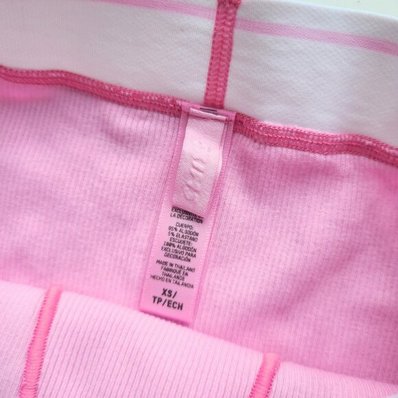 Skims Cotton Rib Scoop Bralette & Cotton Rib High Waisted Briefs Bubble Gum Pink - Picture 10 of 12